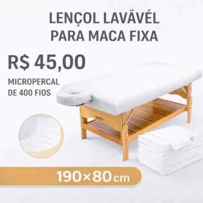 Lençol Para Maca Plana Fixa Com Elástico Algodão Lavável