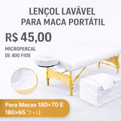Lençol Lavável Para Maca Portátil Com Elástico